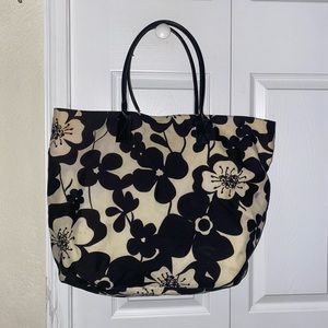 Macy’s black and white flower tote